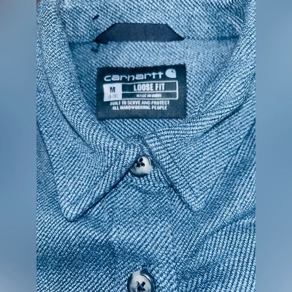 NWT Carhartt SZ M (8-10) blue shacket 2 breast pockets & 2 side pockets/bust 46” - Picture 3 of 8